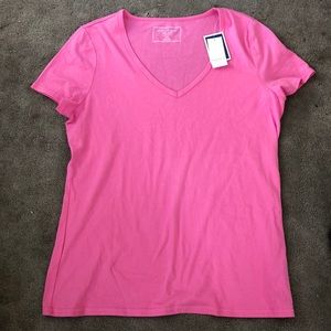 NAUTICA PINK V-NECK SHIRT large